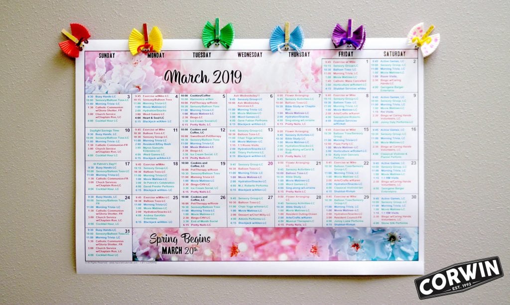 March Wall Calendar help up with Butterflies
