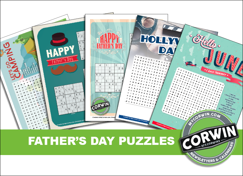 Father's Day Puzzles for fathers day. Free downloads for Father's Day